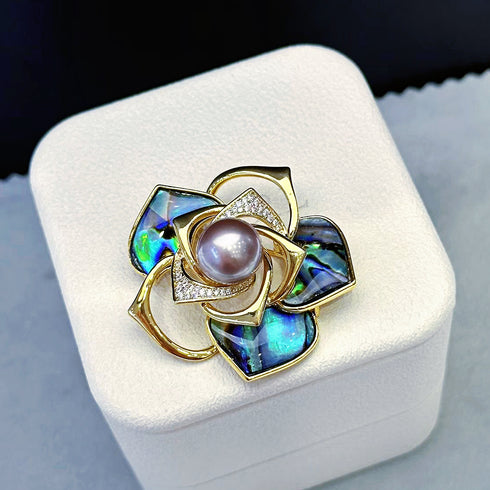 Camellia Floral Pearl Brooch – Elegant and Timeless